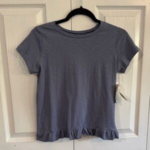 Rockin C Girls Western Ruffle Hem Top - Blue Large NWT